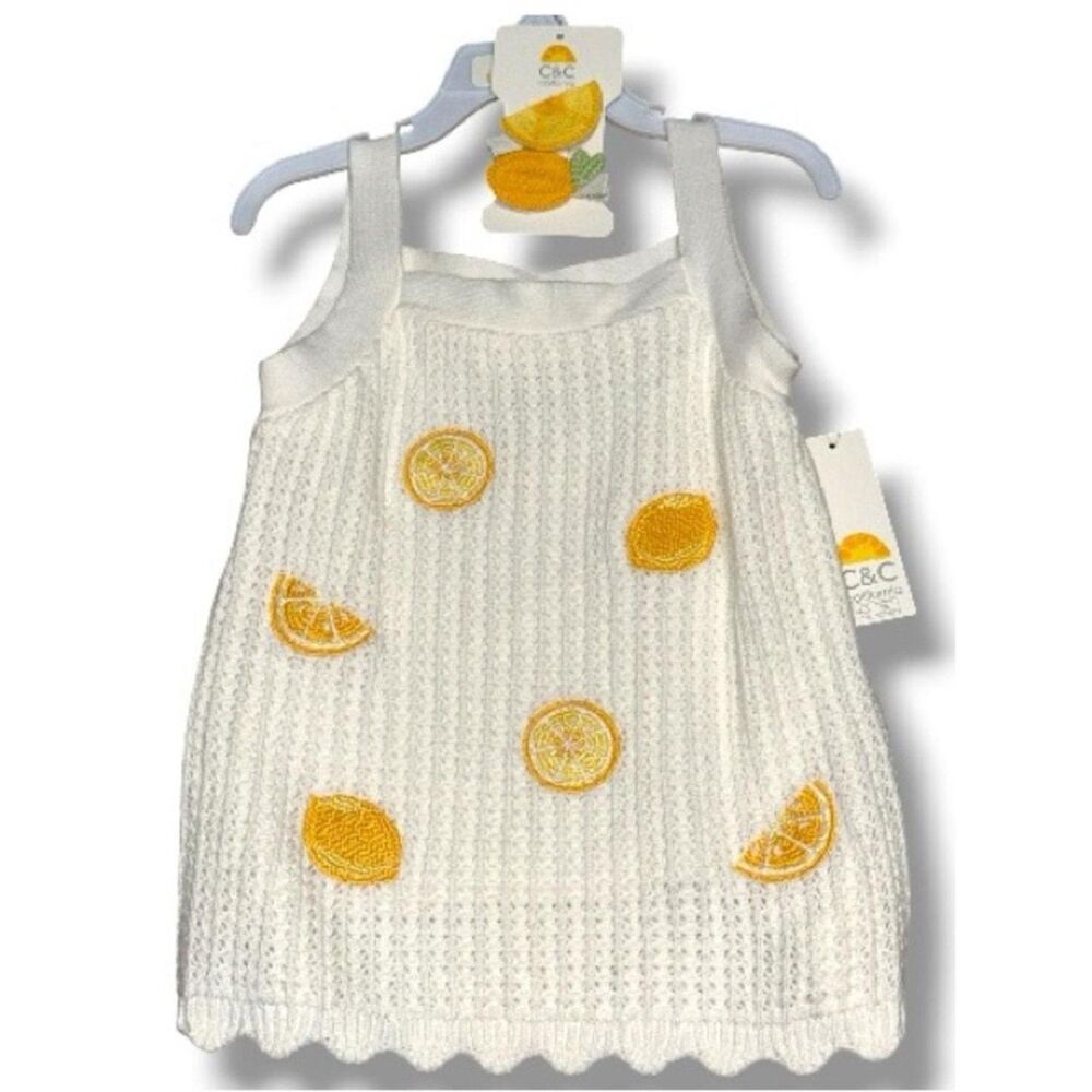 C&C California Kids 24M knit Summer set White & embroidered Lemons